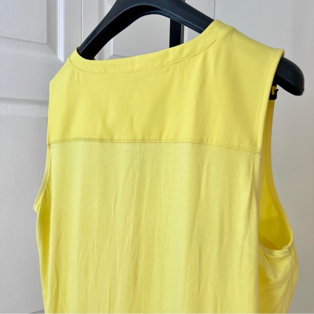 New York and Company Yellow Stretch Shirt Dress - Relaxed Fit - Size Large - Picture 9 of 11